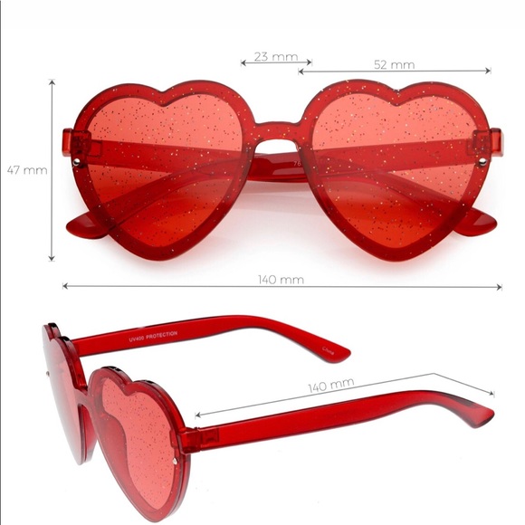 Red heart sunglasses - Picture 3 of 4